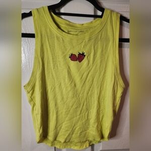 American Eagle Outfitters Yellow Ribbed Crop Top